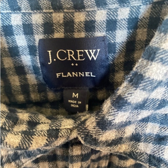 J Crew JCrew J.Crew Blue Grey Plaid Check Flannel Size M - Picture 3 of 4